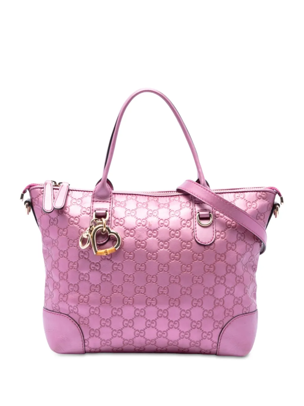 Gucci Pre-Owned 2016-2026 Metallic Guccissima Heart Bit satchel - Rosa