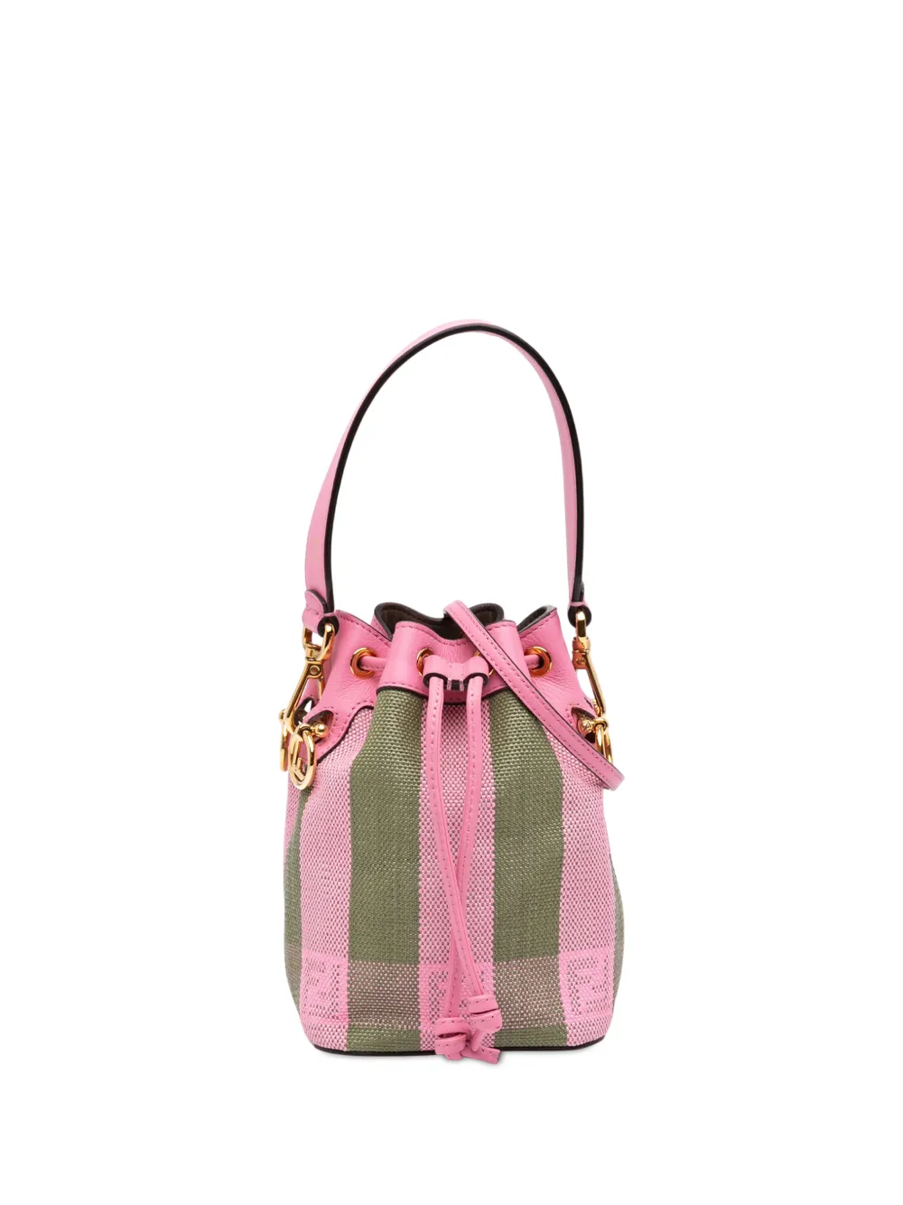 Fendi Pre-Owned 2017-2026 Mini Pequin Raffia F is Fendi Mon Tresor Bucket Bag satchel - Grün