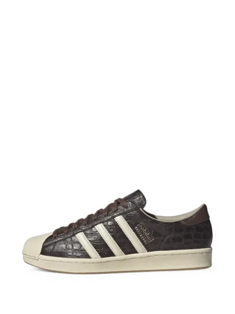 adidas Superstar crocodile-effect leather sneakers