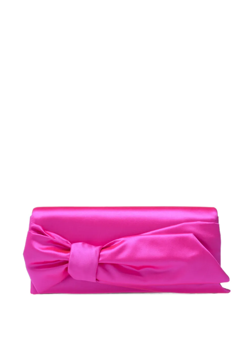 Carolina Herrera Karlita bow satin clutch bag - Rosa