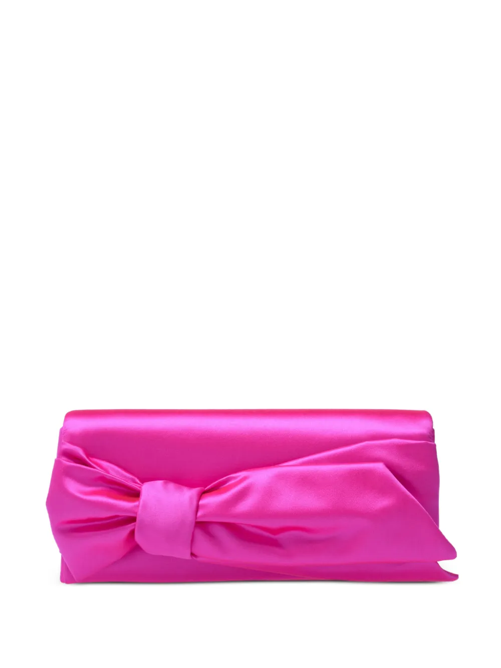 Carolina Herrera Karlita bow satin clutch bag - Rosa