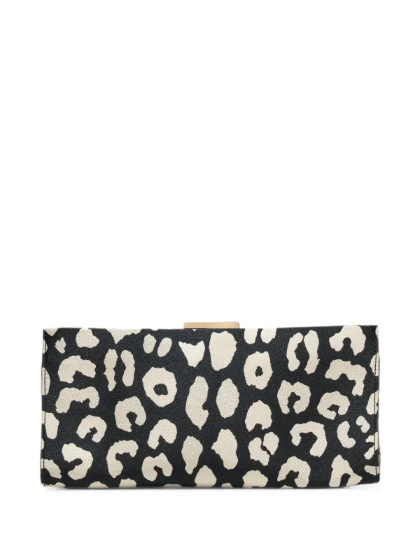 Carolina Herrera Pats Leopard-jacquard Clutch Bag in Black