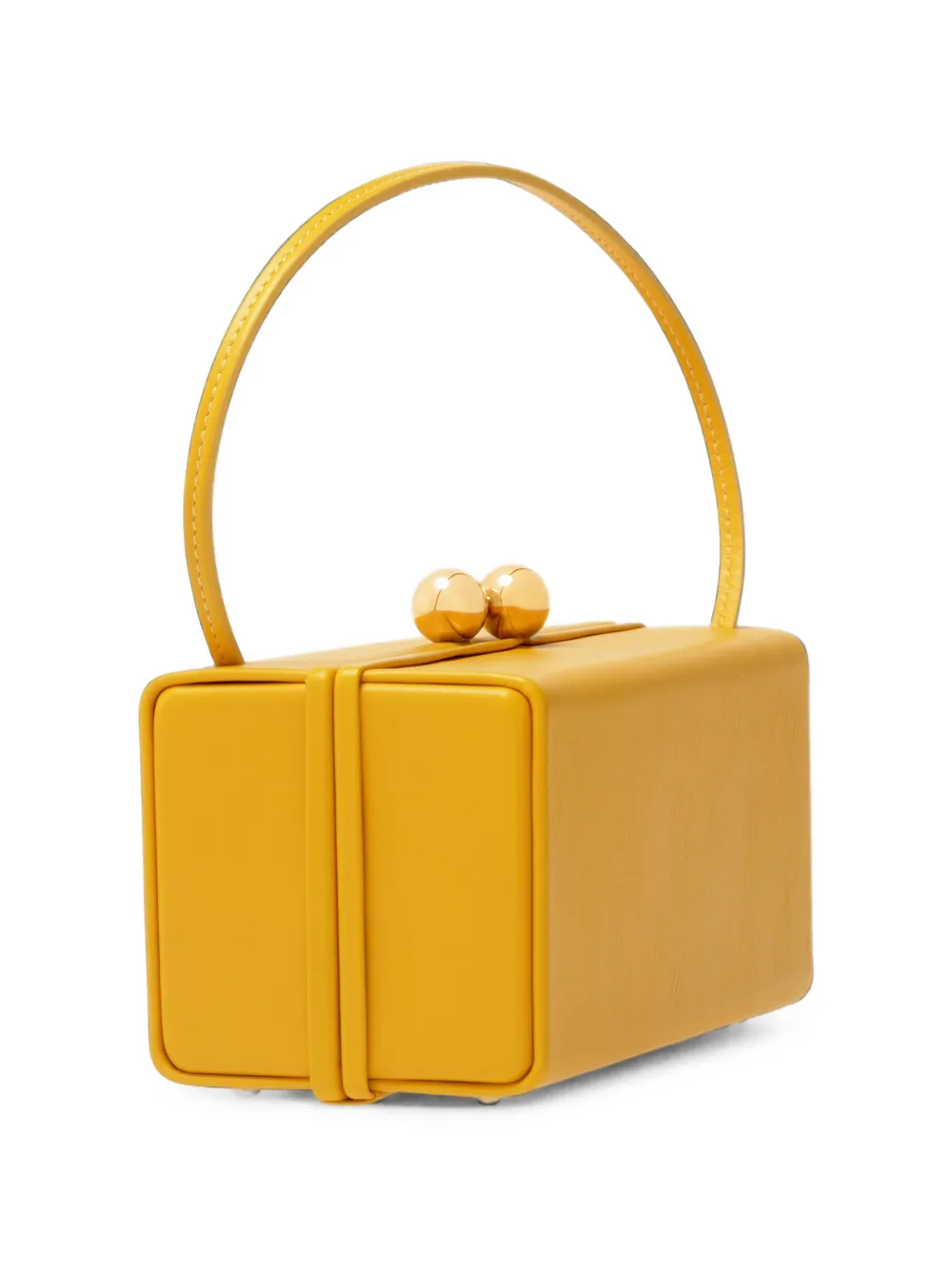 Carolina Herrera Mimi Leather Top Handle Bag in Yellow, view 2