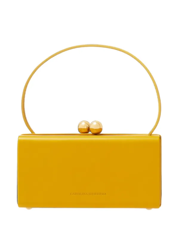 Carolina Herrera Mimi Leather Top Handle Bag in Yellow