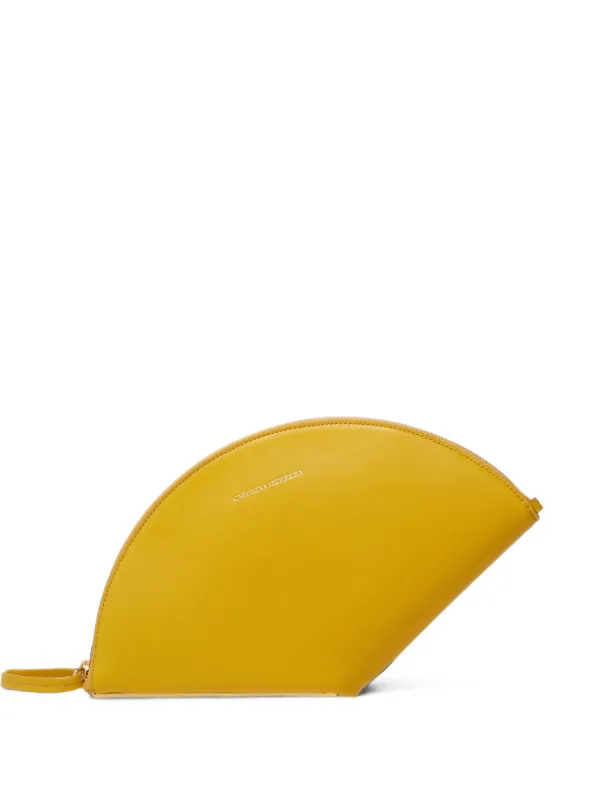 Carolina Herrera Consuelo Leather Clutch in Yellow