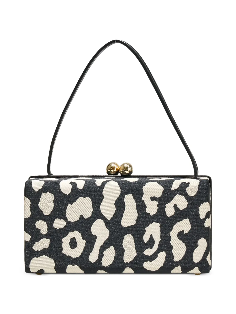 Carolina Herrera Mini Mimi Jacquard-Tasche mit Leopardenprint - Schwarz
