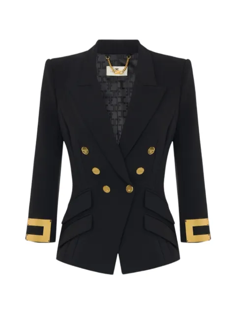 Elisabetta Franchi jacket in double layer stretch crêpe fabric with jewel logo