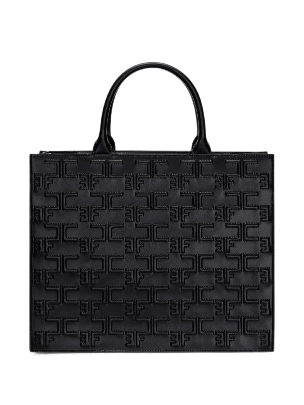 Elisabetta Franchi bold monogram large shopper bag Zwart