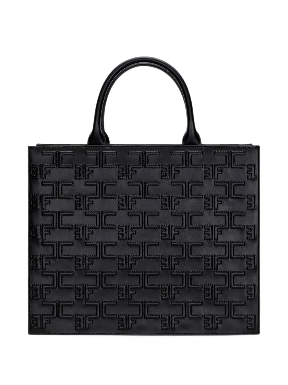 Elisabetta Franchi bold monogram large shopper bag Zwart