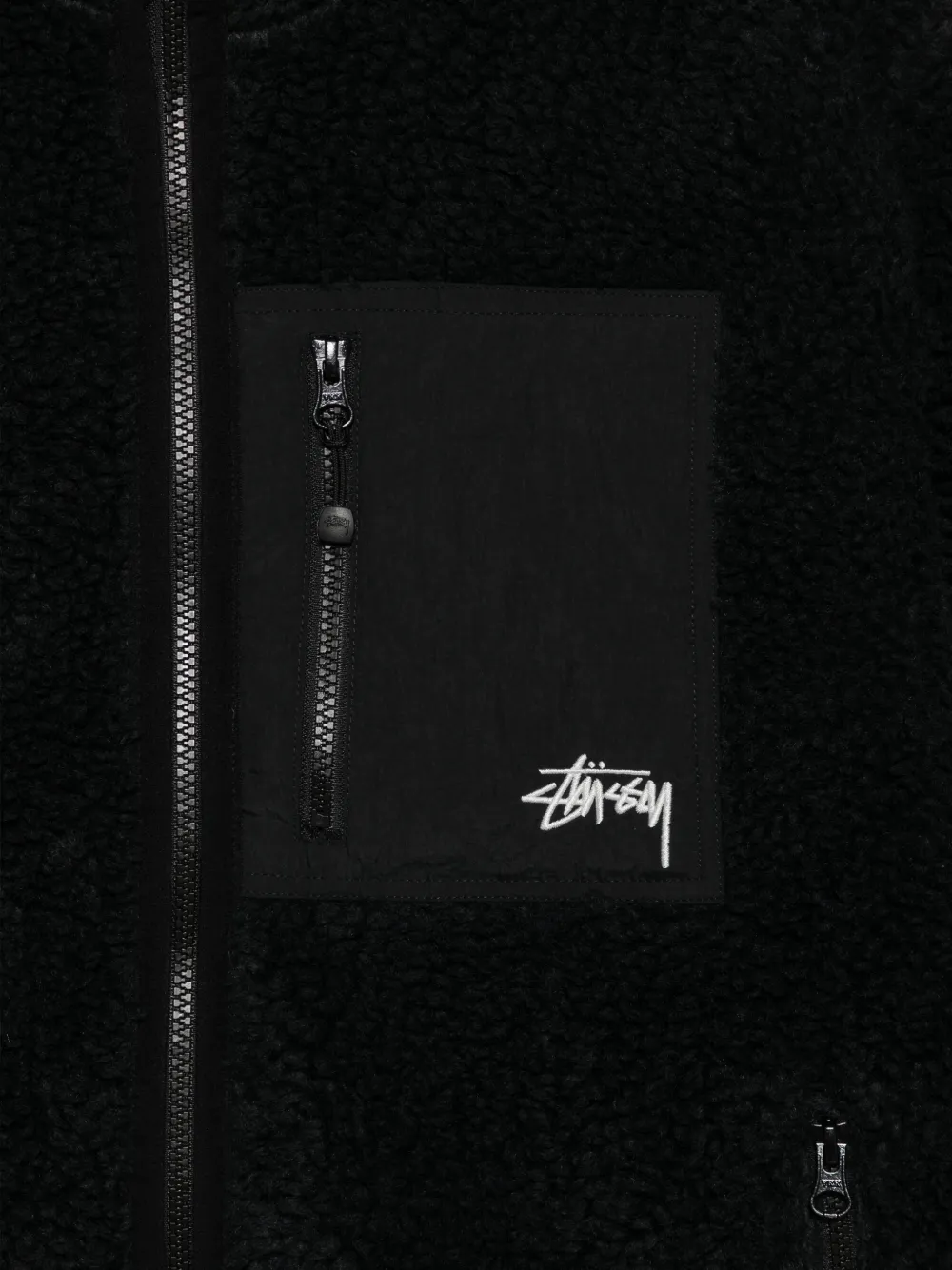 Stüssy Jack met logopatch Zwart