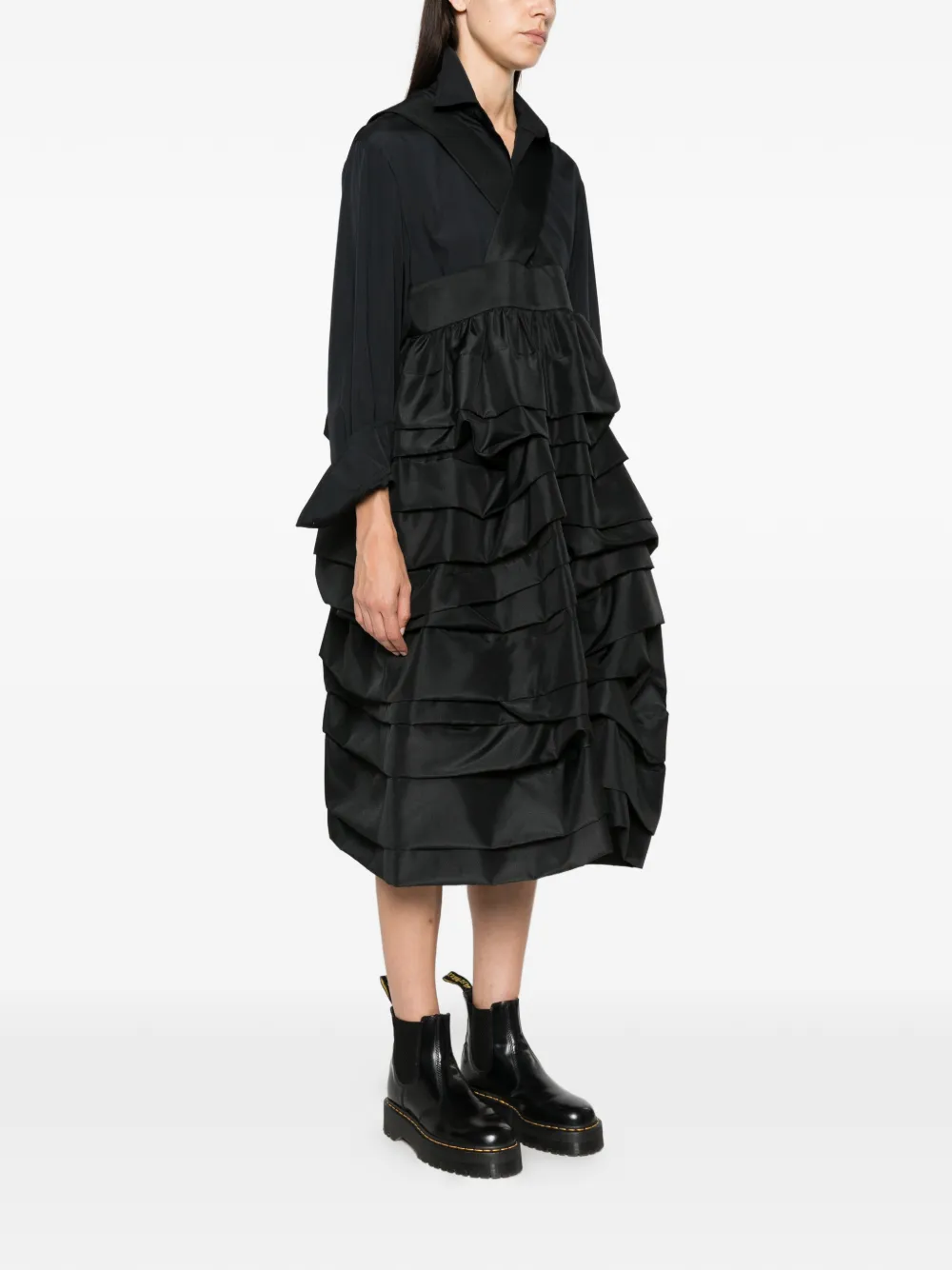 Comme Des Garçons Mouwloze midi-jurk Zwart