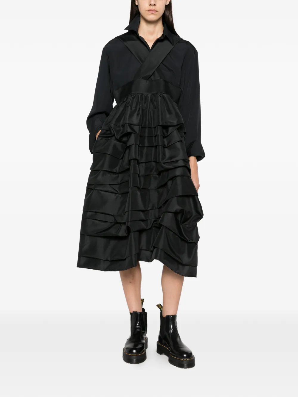 Comme Des Garçons Mouwloze midi-jurk Zwart