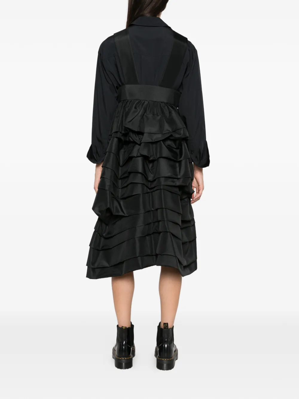Comme Des Garçons Mouwloze midi-jurk Zwart