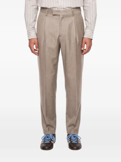 Greyed pleated-detail tailored trousers