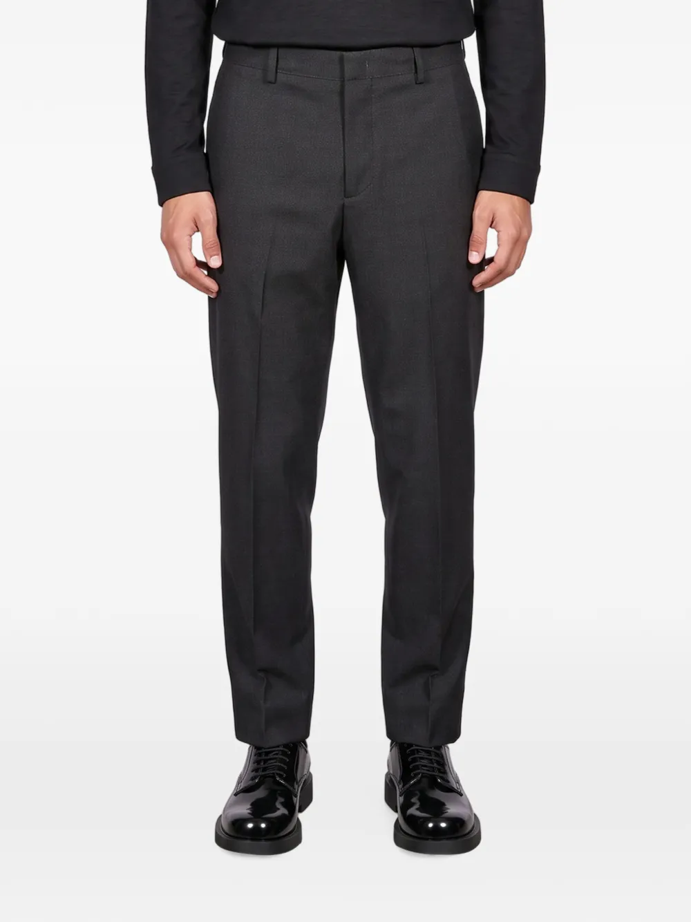 Greyed Pressed-crease Tailored Trousers In Gray