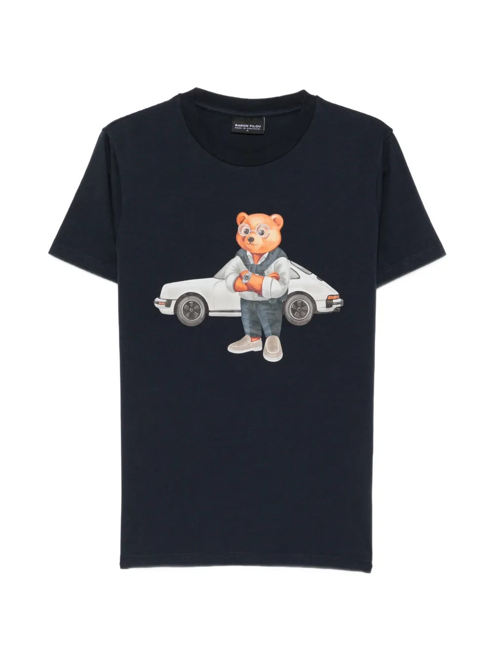 BARON FILOU bear-print T-shirt - Blau