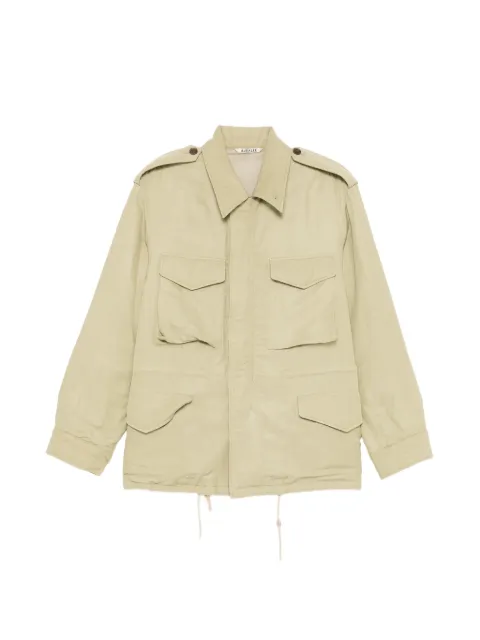 Auralee satin padded military jacket