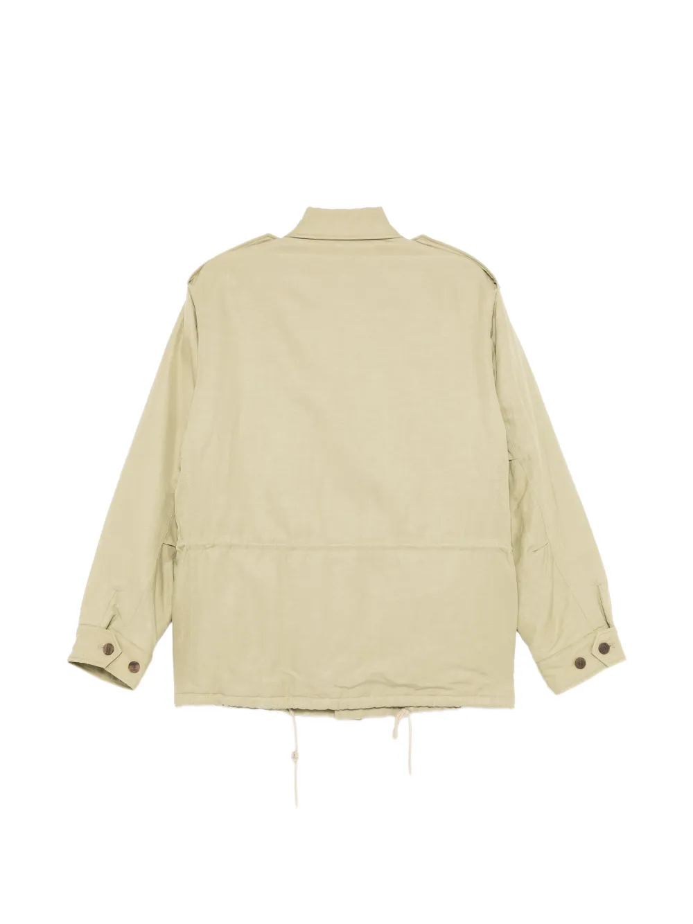 Auralee satin padded military jacket Groen