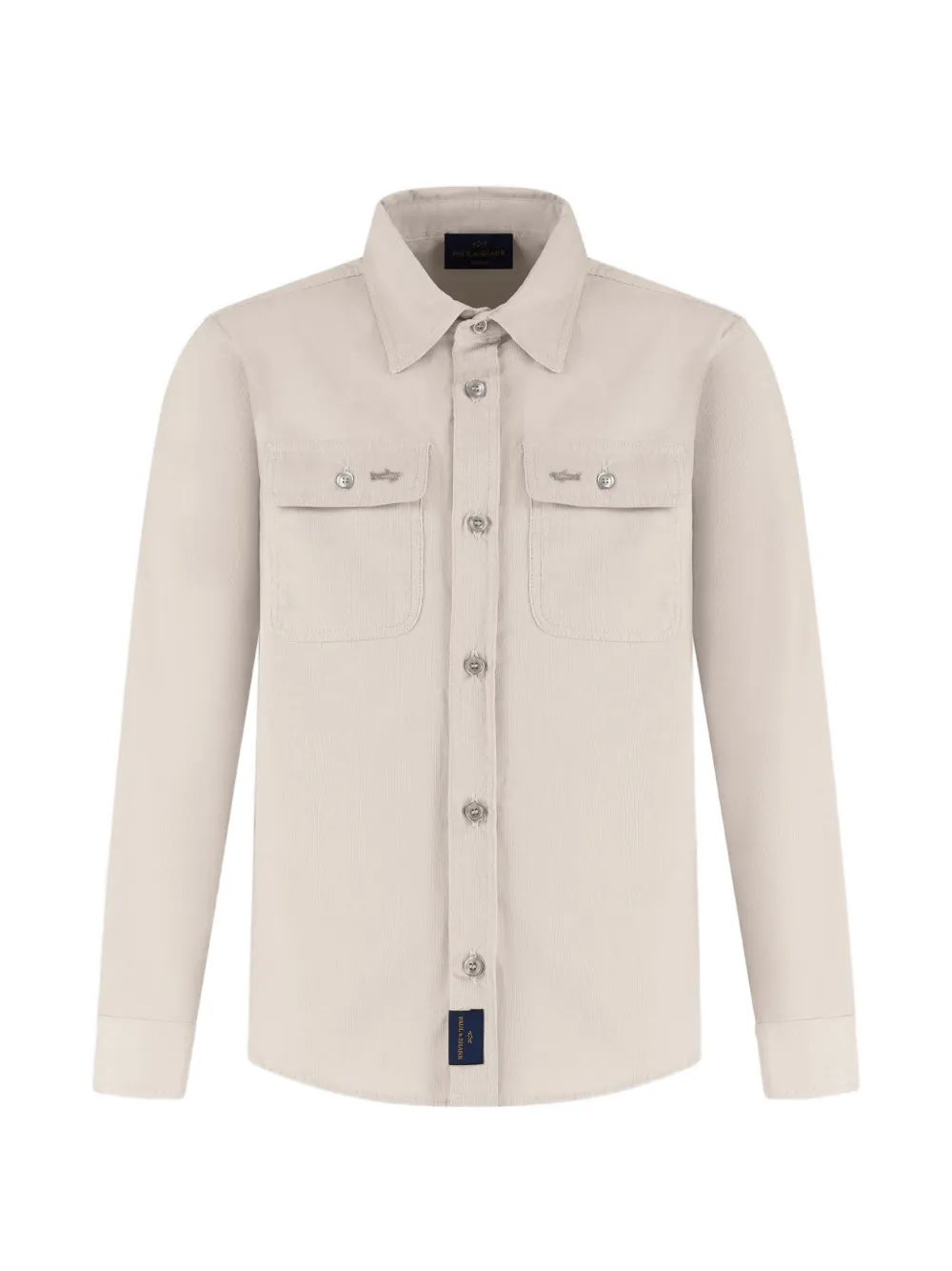 Paul & Shark Junior corduroy chest-pocket shirt - Nude
