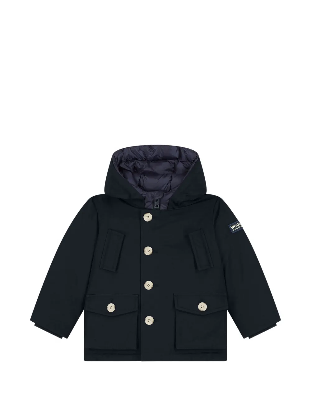 Woolrich Kids hooded button-fastening jacket - Bleu Woolrich Kids hooded button-fastening jacket - Bleu