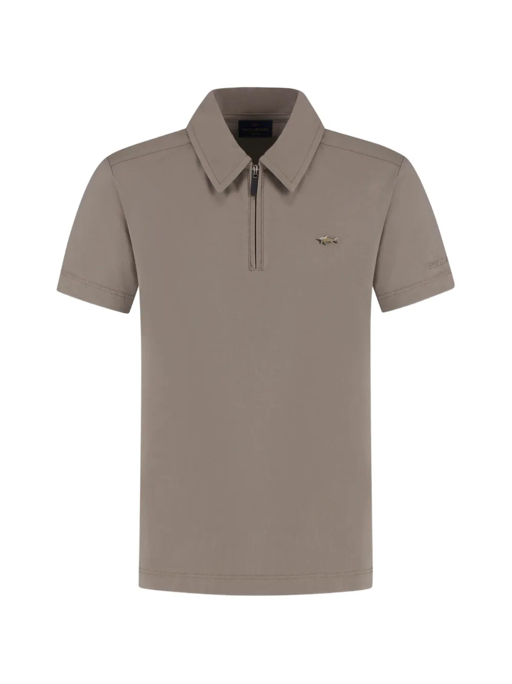 Paul & Shark Junior logo-plaque quarter-zip polo shirt - Grau