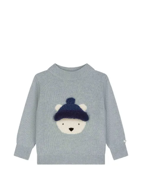 Donsje bear-motif knitted sweater
