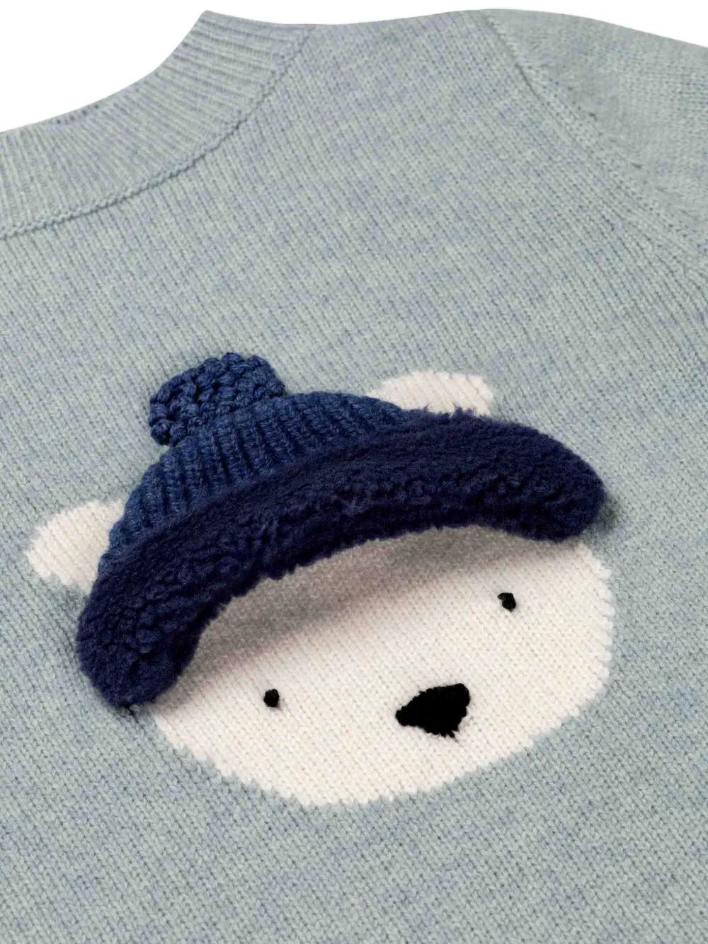 Donsje Gebreide trui met beerpatroon Blauw