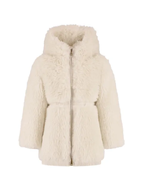 Moncler Enfant hooded faux-fur jacket