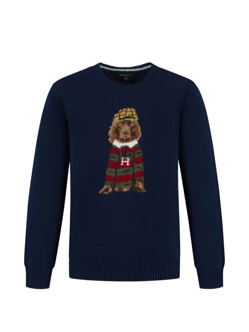 Hackett Kids dog-intarsia knitted sweater - Blu