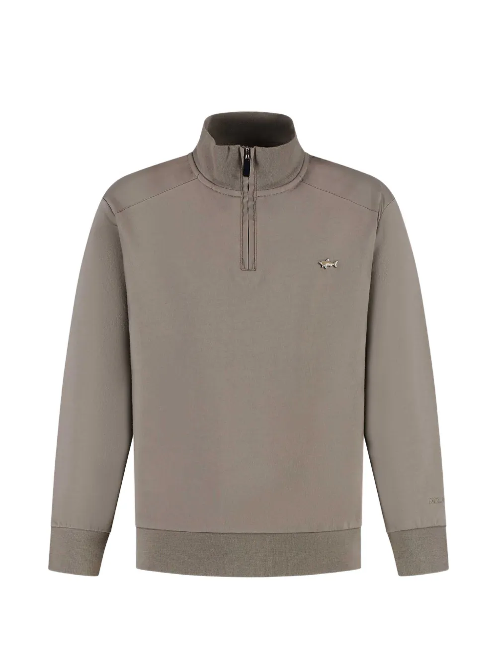Paul & Shark Junior quarter-zip logo-plaque sweater - Nude