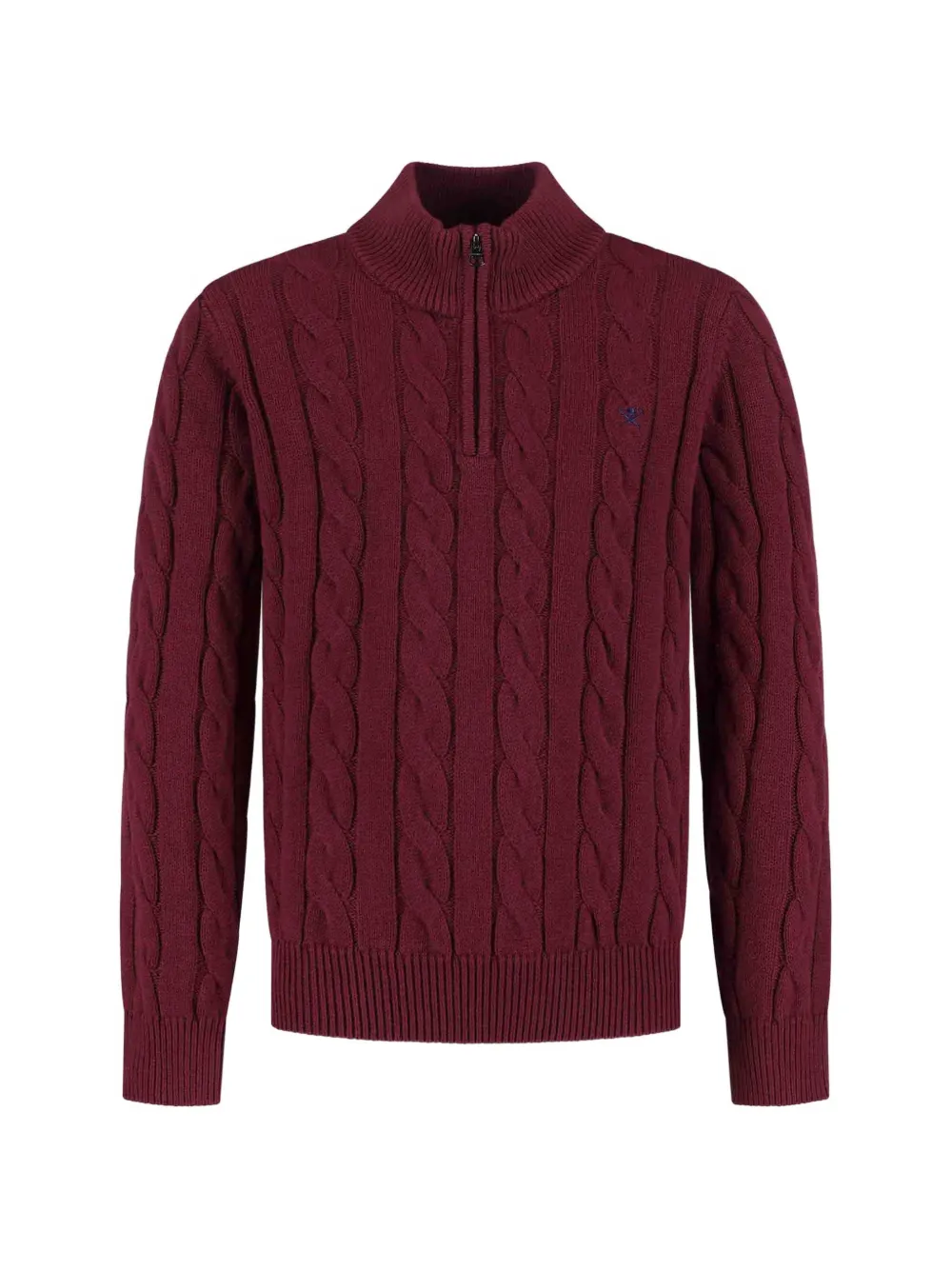 Hackett Kids cable-knit quarter-zip sweater - Rosso