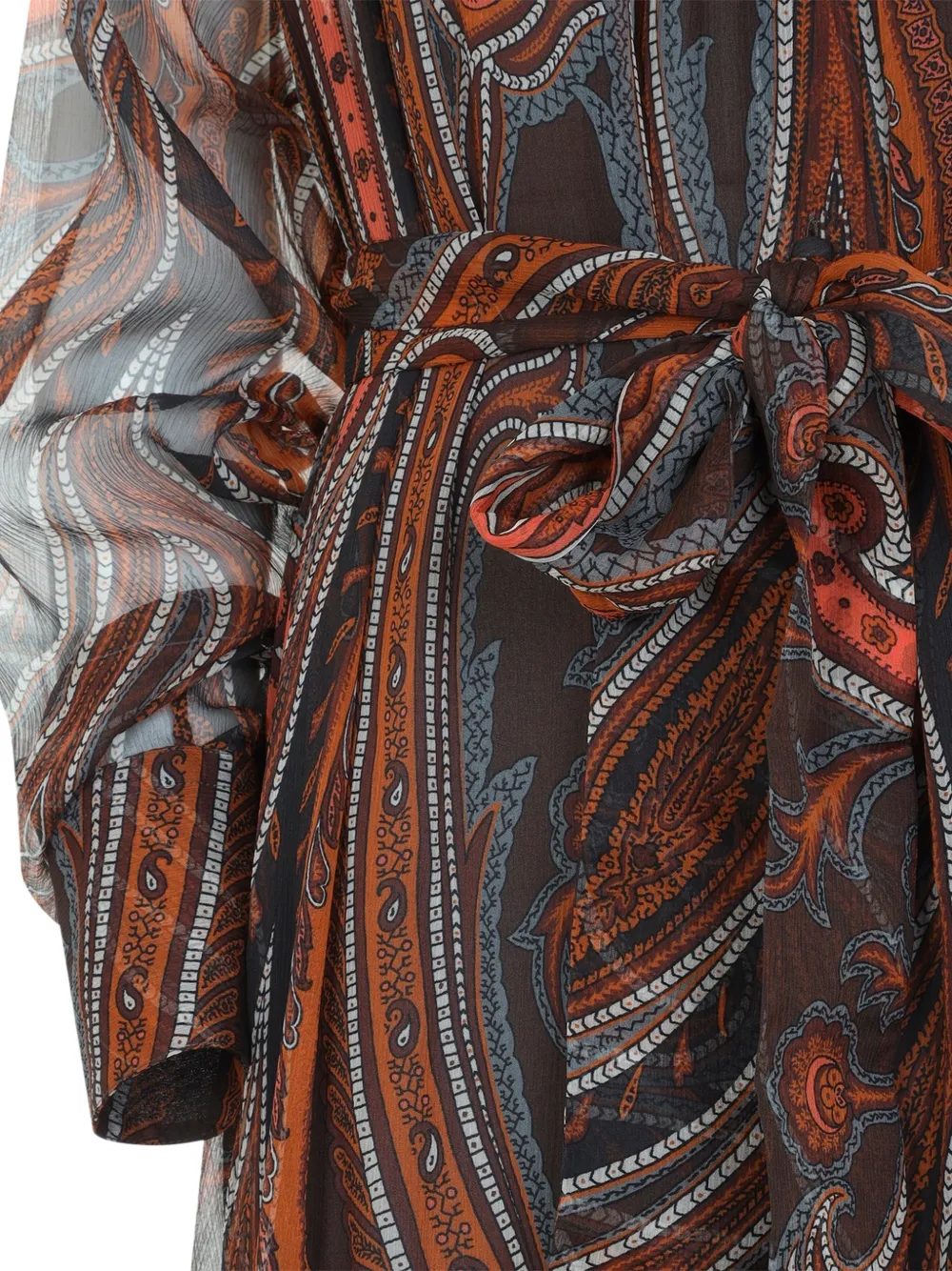 ETRO Paisley-print pussy-bow maxi dress Bruin
