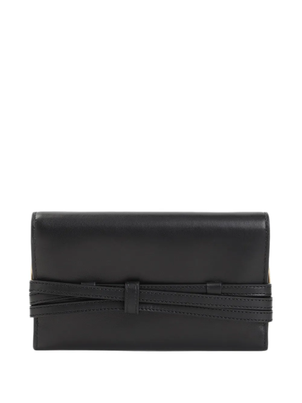 Moschino belted leather clutch bag Zwart