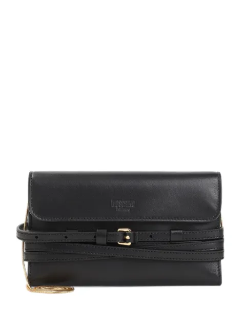 Moschino belted leather clutch bag