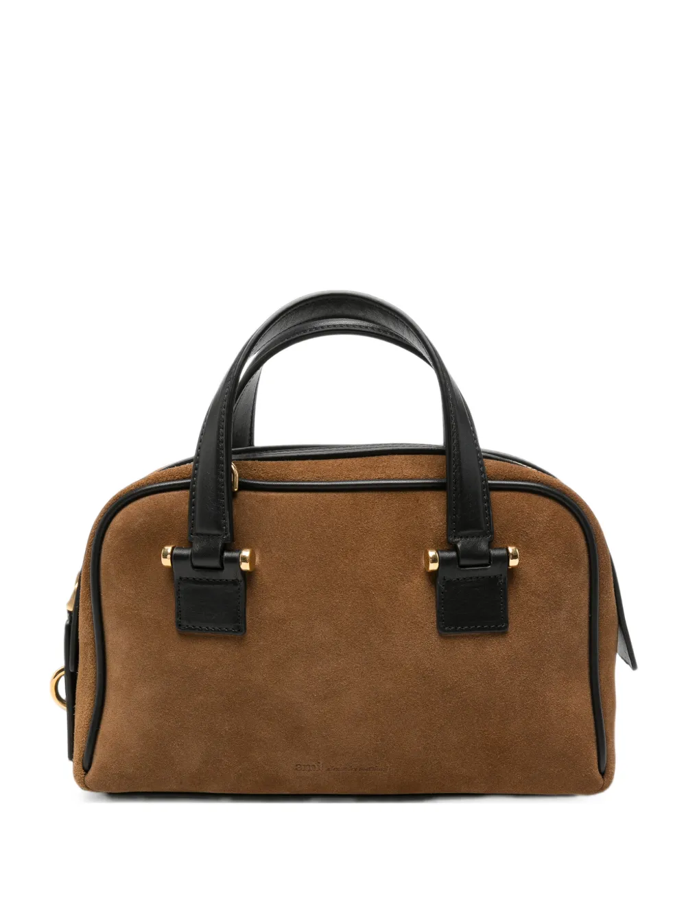 AMI Paris suede leather tote bag Bruin