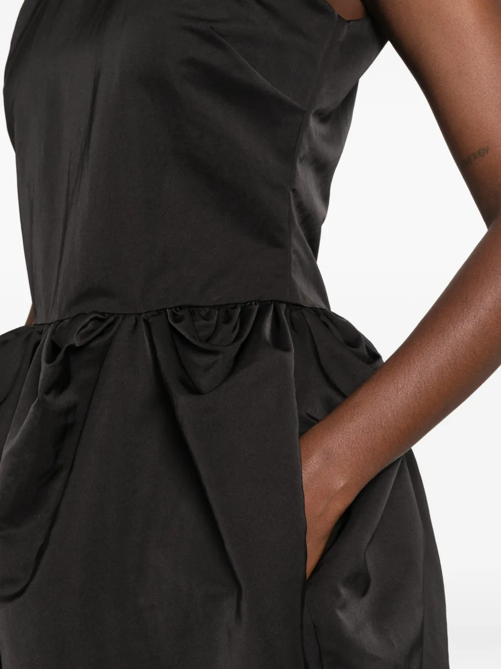 AMI Paris gathered sleeveless dress Zwart