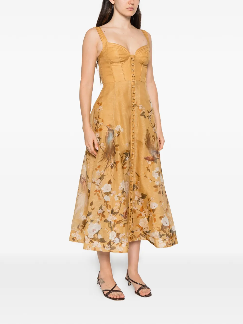 ZIMMERMANN Momentum corded midi dress Geel