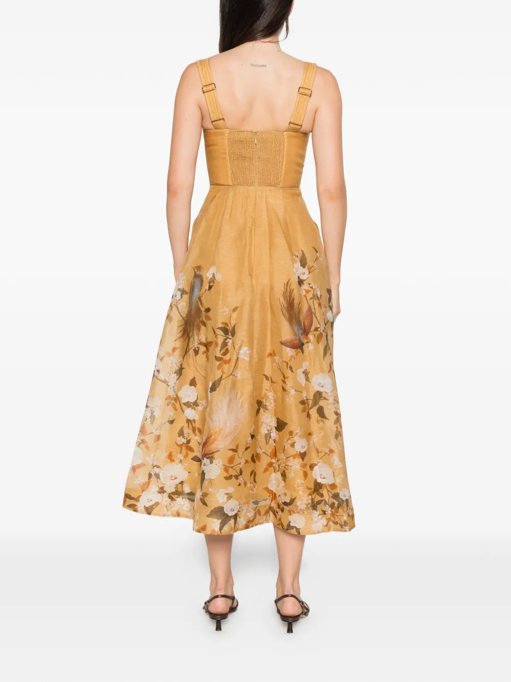 ZIMMERMANN Momentum corded midi dress Geel