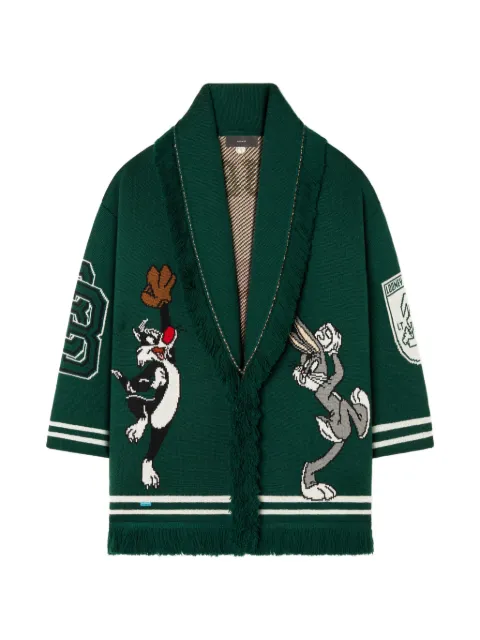 Alanui x Looney Tunes Cardigan Sporty Bugs Bunny & Sylvester in lana