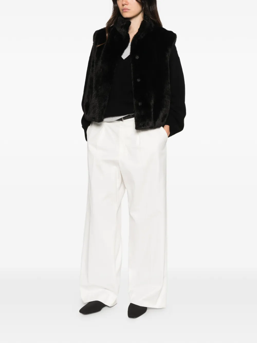 Herno faux-fur panelled jacket Zwart