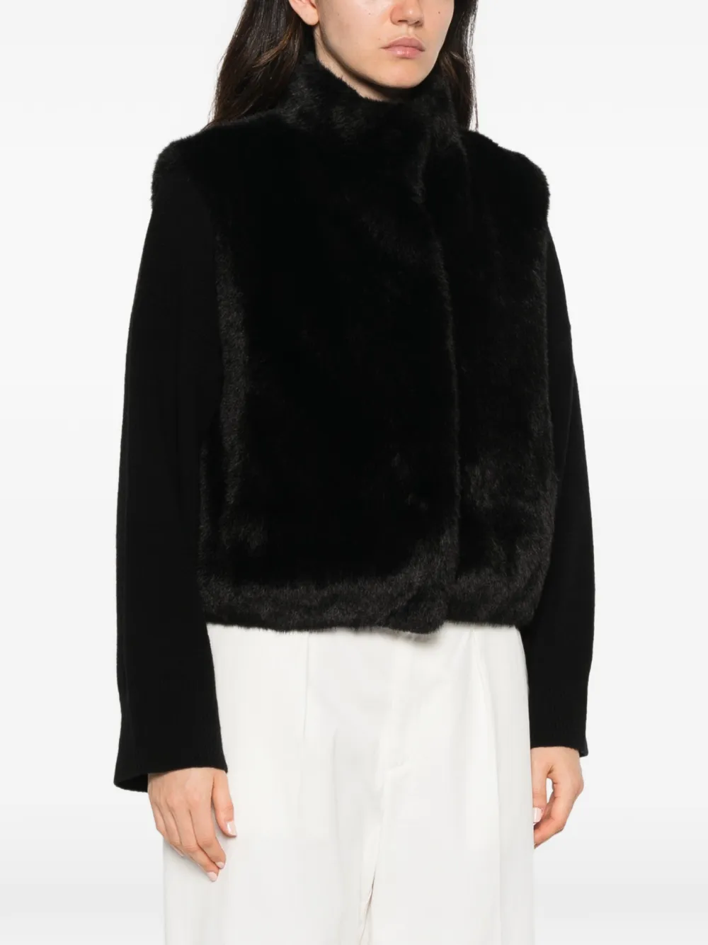 Herno faux-fur panelled jacket Zwart