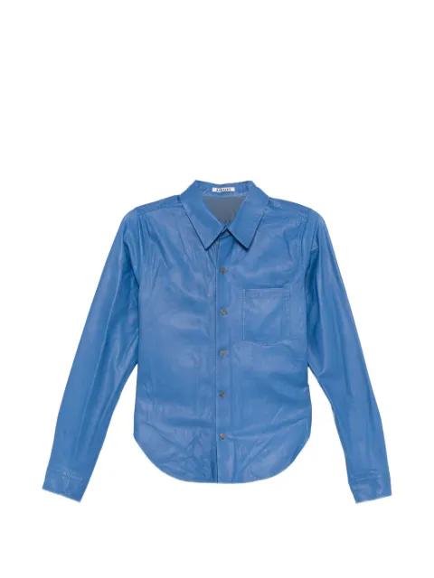 Auralee faux-leather button-up shirt