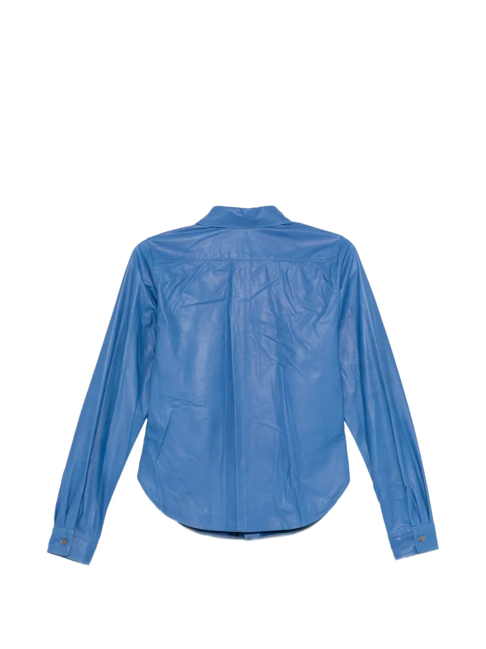 Auralee faux-leather button-up shirt Blauw