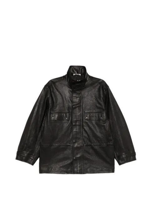 Auralee high-neck leather jacket