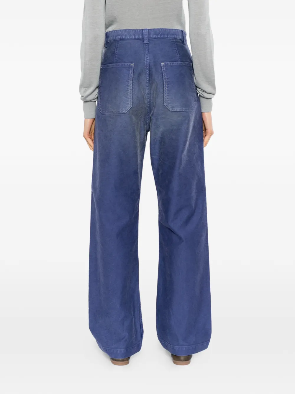 Auralee faded-wash wide-leg jeans Paars