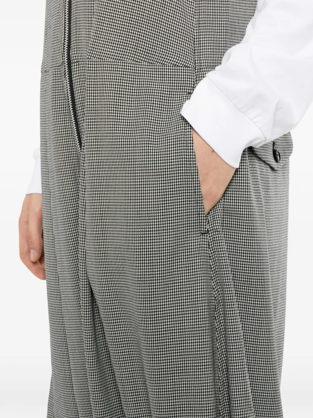 Comme des Garçons Homme Plus houndstooth-pattern zip-up jumpsuit Grijs