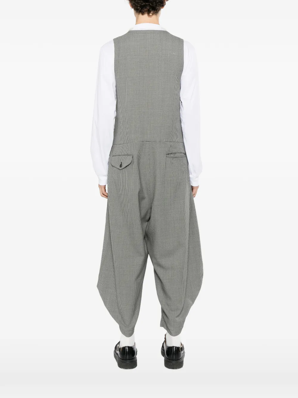 Comme des Garçons Homme Plus houndstooth-pattern zip-up jumpsuit Grijs