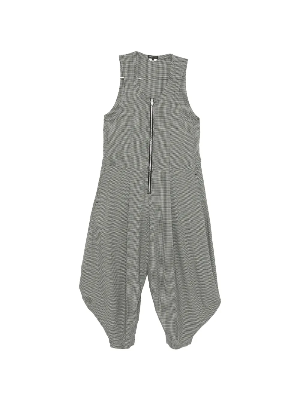 Comme des Garçons Homme Plus houndstooth-pattern zip-up jumpsuit - Grau