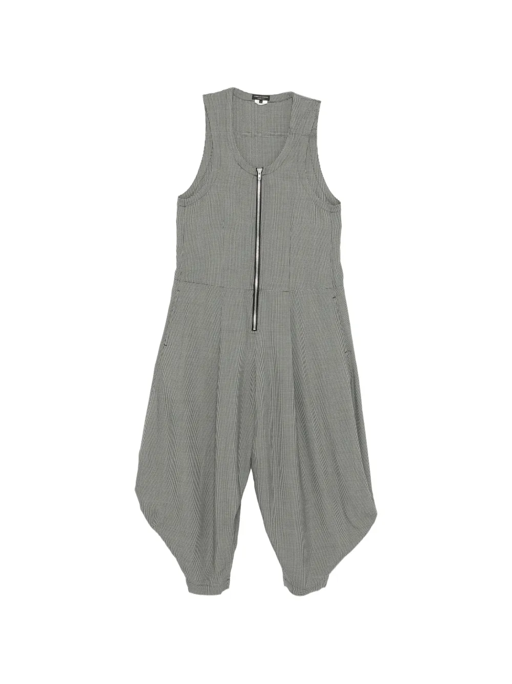 Comme des Garçons Homme Plus houndstooth-pattern zip-up jumpsuit - Grau