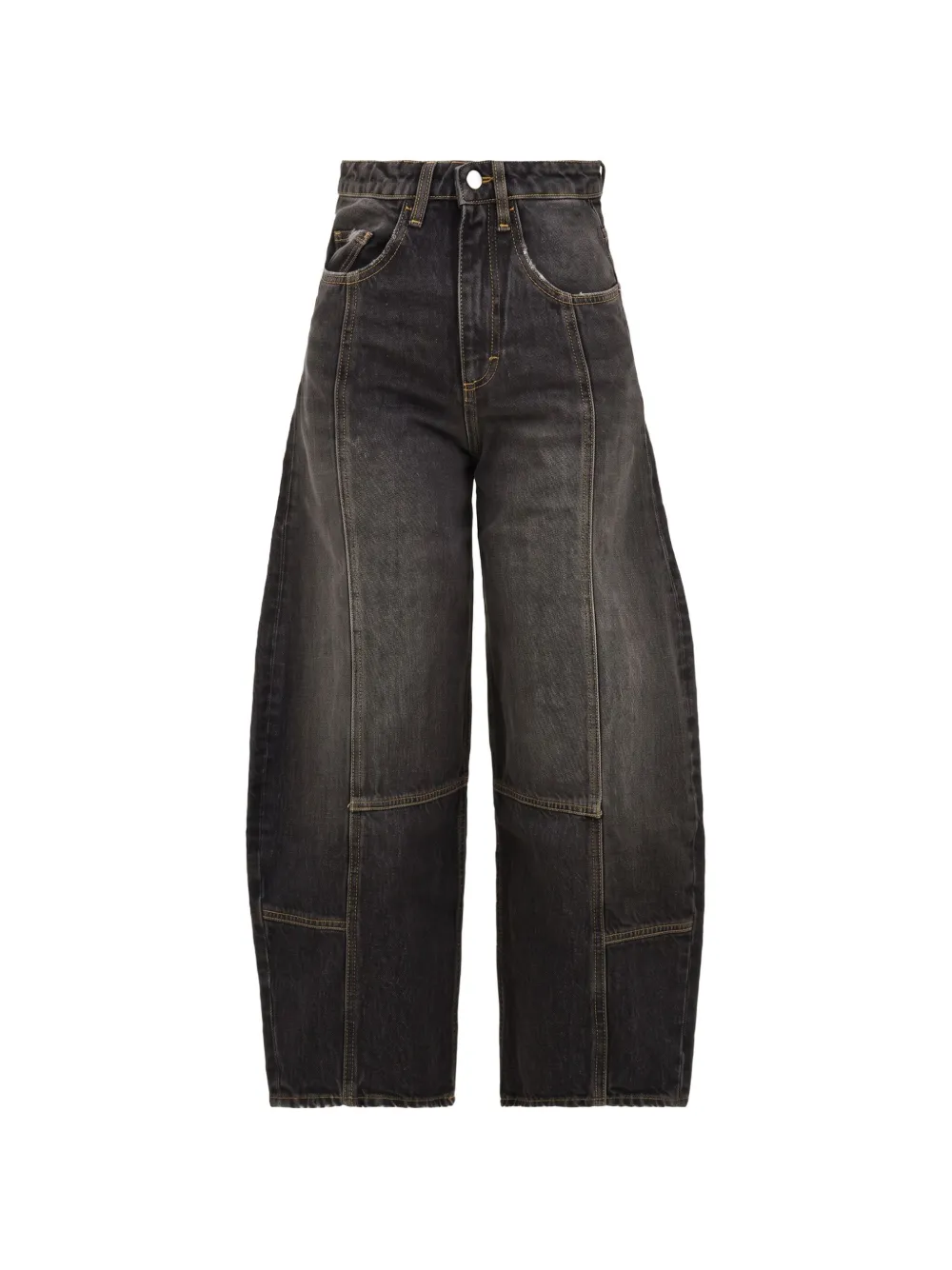 ICON DENIM panelled barrel-leg jeans - Nero